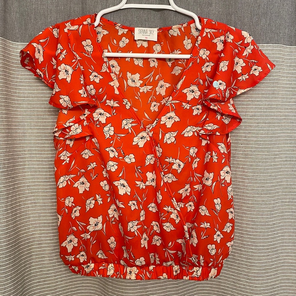 Red floral shirt medium